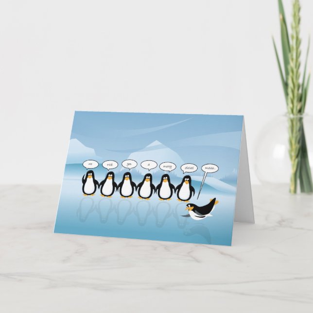Singing Penguin Christmas & New Year Card (Front)