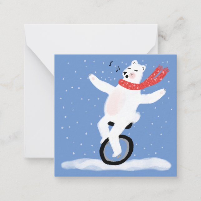 Singing Polar Bear Holiday Card Customize It! (Front)