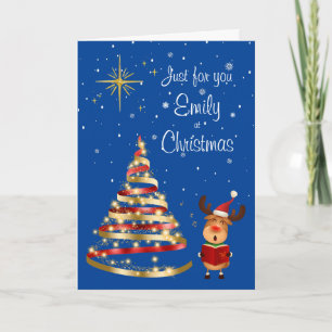 Singing Reindeer Christmas Greeting Card