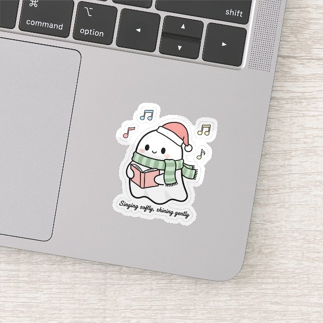 Singing Softly Shining Gently Sticker | Cute Ghost (Détail)