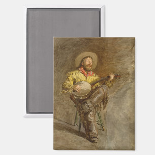 Singing Spanish Cowboy w Banjo Playing Trail Song Magnet
