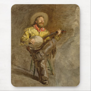 Singing Spanish Cowboy w Banjo Playing Trail Song Mouse Pad