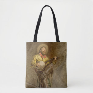 Singing Spanish Cowboy w Banjo Playing Trail Song Tote Bag