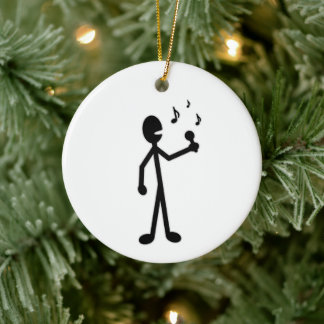 Singing Stick Figure Ceramic Ornament