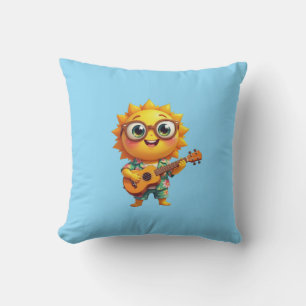 Singing Sun Throw Pillow