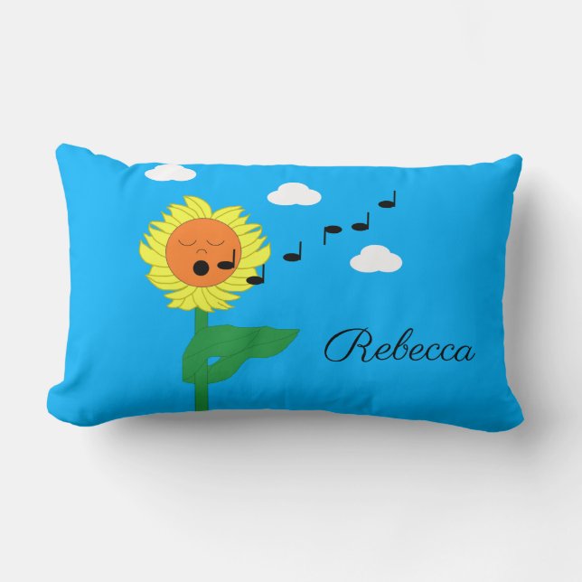 Singing Sunflower Lumbar Pillow (Front)