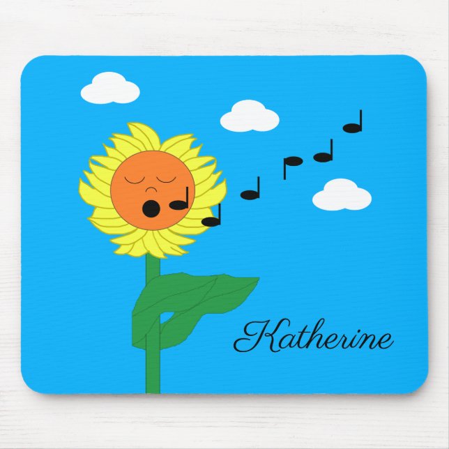Singing Sunflower Mouse Pad (Front)