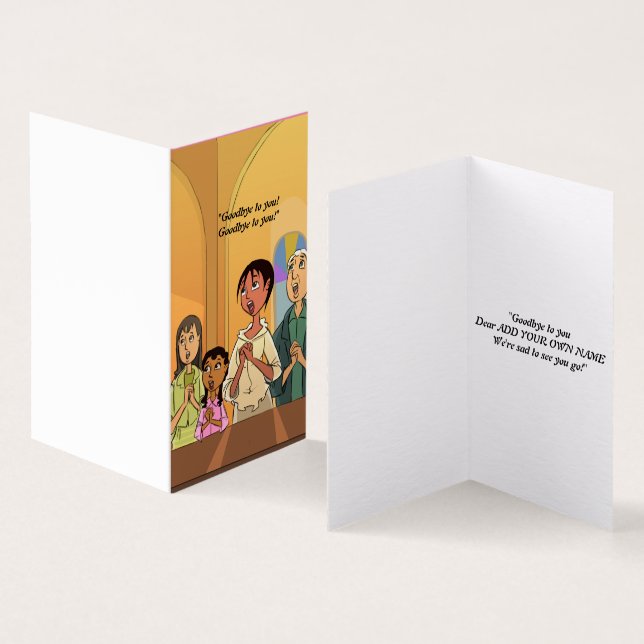 Singing Together Goodbye Customized Leaving Card (Inside and Outside)