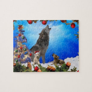 Singing wolf family puzzle