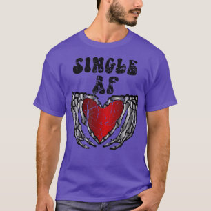 Single AF Skeleton Hands Heart Vintage Valentines T-Shirt