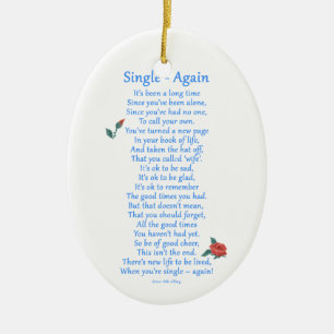Single Again Ceramic Ornament