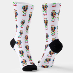 Single And At Peace With My Heart Socks