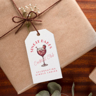 Single Babes Galentine’s Day Party Pink Cocktail Gift Tags