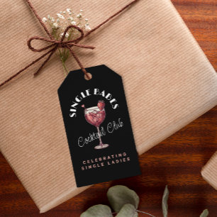 Single Babes Galentine’s Day Party Pink Cocktail Gift Tags