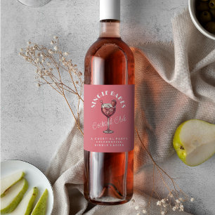 Single Babes Pink Valentine Cocktail Girls Night Wine Label