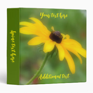 Single Black Eyed Susan Daisy Personalized Binder