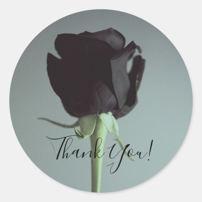 Single Black Moody Grey Romantic Elegant Wedding   Classic Round Sticker (Front)