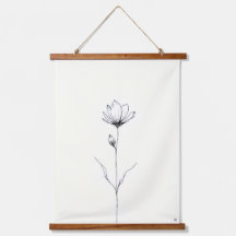 Single Bloom Line Art.Minimalist Bedroom Art