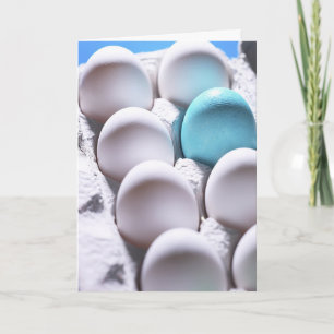 Single Blue Dyed Easter Egg Holiday Card