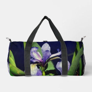 Single Blue Flag Iris Flower Nature Duffle Bag