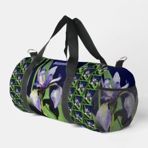 Single Blue Flag Iris Flower Nature Personalized Duffle Bag