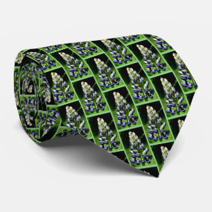 Single Blue Lupine Flower Orton Effect  Tie