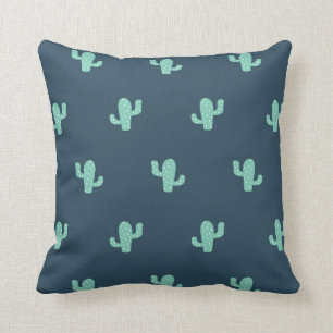 Single Cactus Pattern Throw Pillow