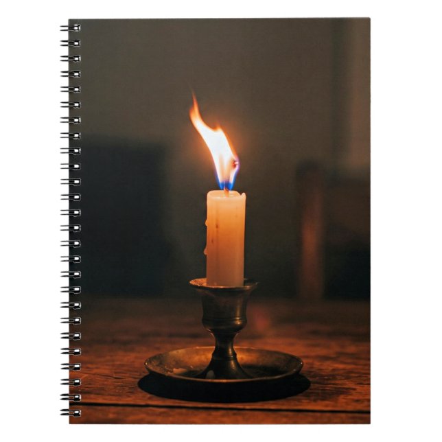 Single Candle Burning Brightly Notebook (Front)
