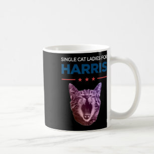 Single Cat Ladies For Harris 2024 Political  Coffee Mug