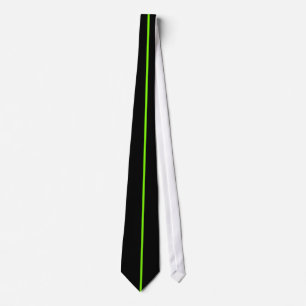 Single Chartreuse Stripe on Black Tie