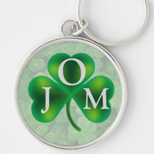 Single Clover on Clover Monogram Keychain
