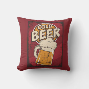 Single Cold Beer Throw Pi Pillow