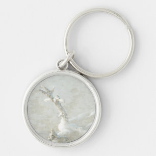 Single coral on the beach keychain