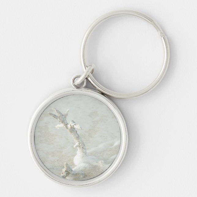 Single coral on the beach keychain (Front)