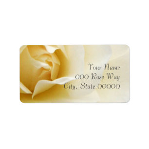 Single Creamy White Rose Wedding Address Labels