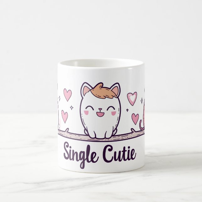 Single Cutie Cute Cats Coffee Mug (Center)