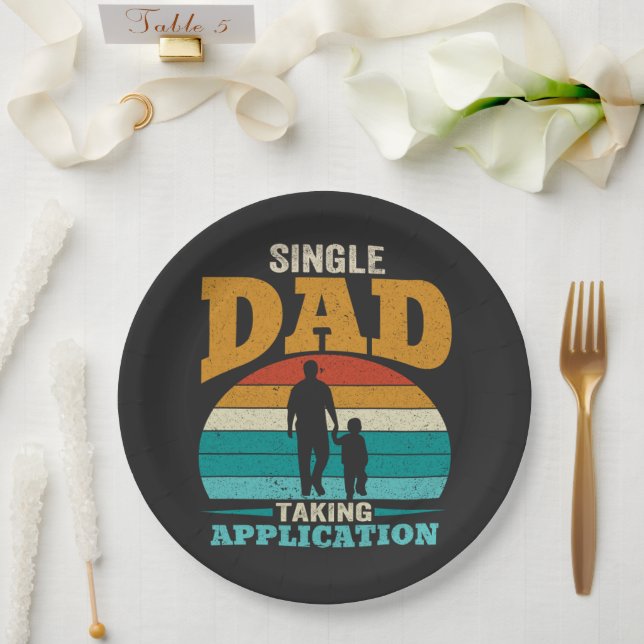 Single Dad Taking Application Paper Plate (Wedding)