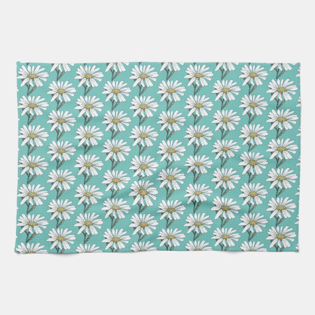 Single Daisy Kitchen Towel (Horizontal)