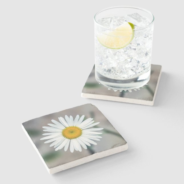 Single Daisy Stone Coaster (Side)