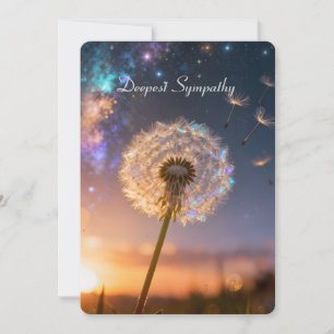 Single dandelion head with its seeds, sunset