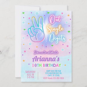 SINGLE DIGITS fille invitation de 10e anniversaire