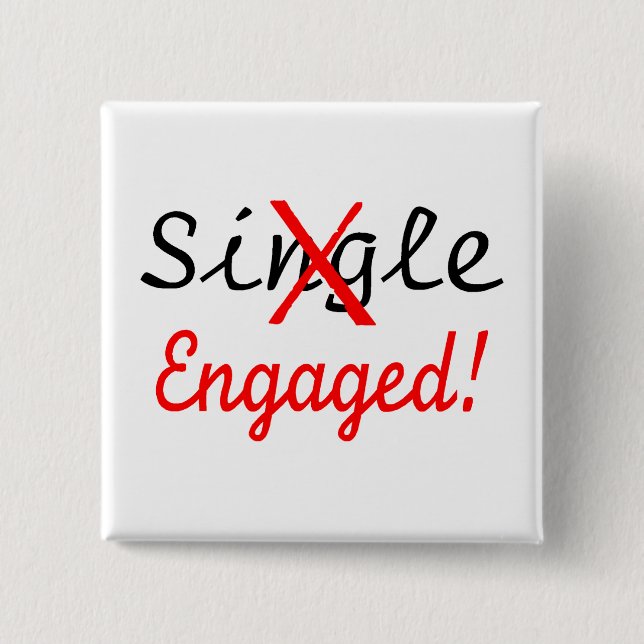 Single (Engaged) 2 Inch Square Button (Front)