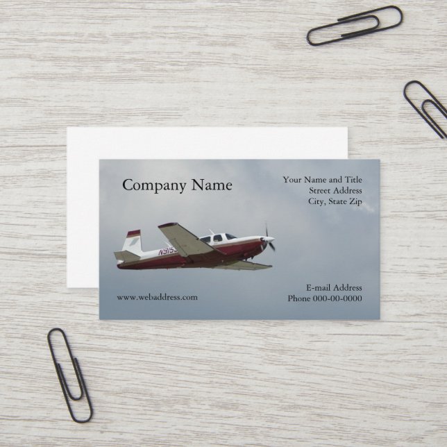 Single Engine Plane Business Card (Front/Back In Situ)