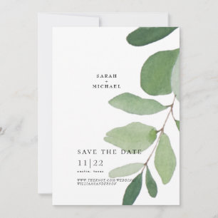Single Eucalyptus Stem Simple Save The Date