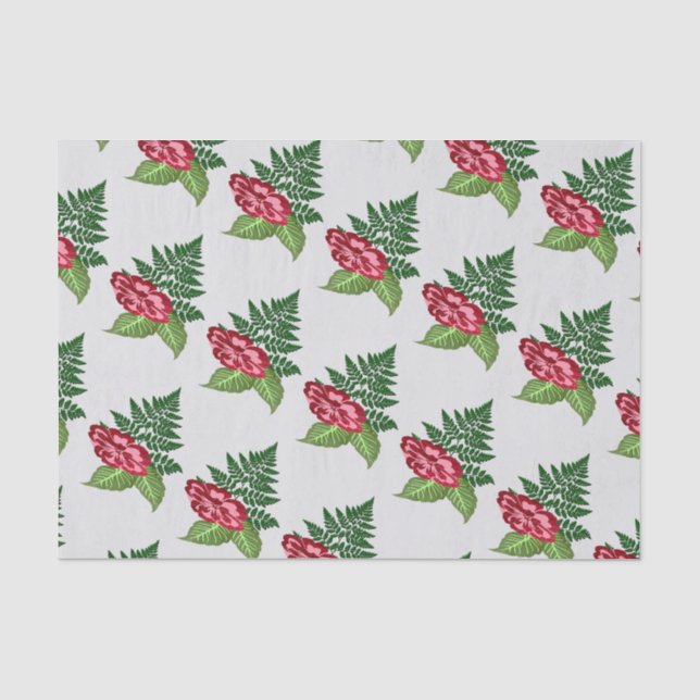 Single Flower & Fern Tissue Paper (Front)