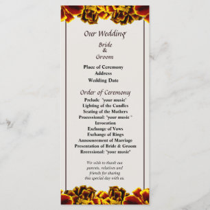 Single French Marigold Wedding Program