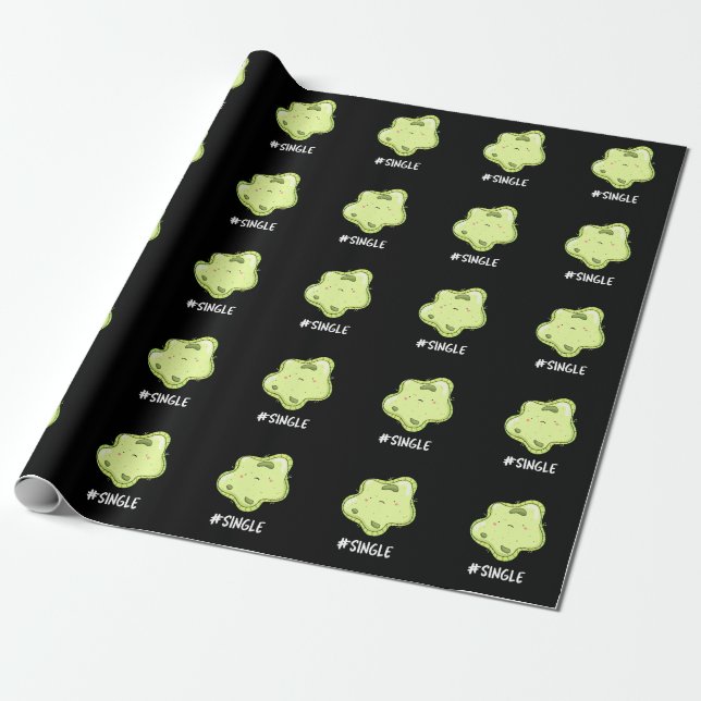 #Single Funny Solo Cell Biology Pun Dark BG Wrapping Paper (Unrolled)