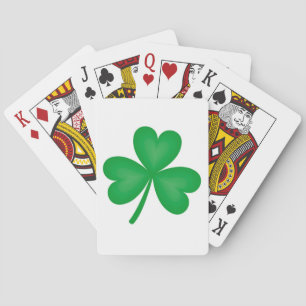 Single Green Irish Shamrock Playing Cards