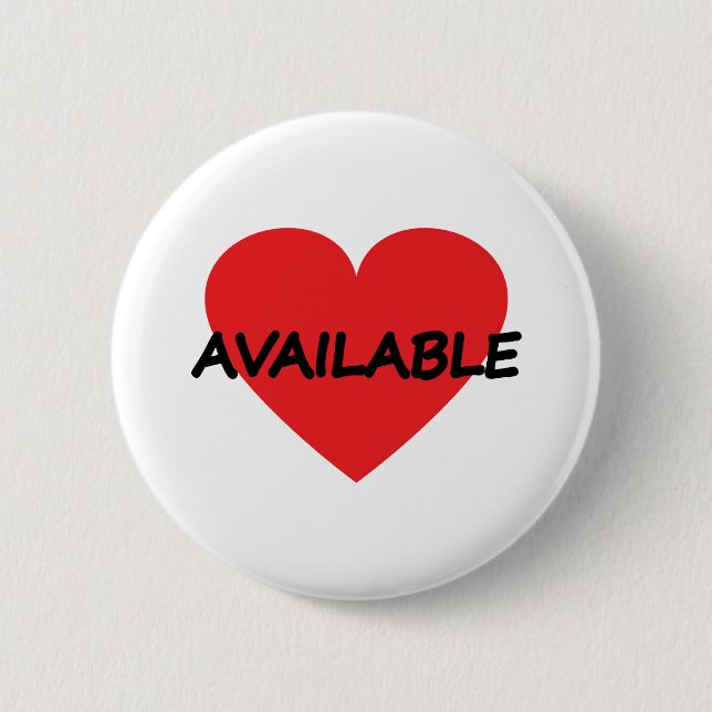 single heart available 2 inch round button (Front)