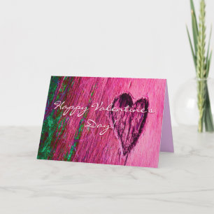 Single Heart Happy Valentine's Day In Pink Holiday Card